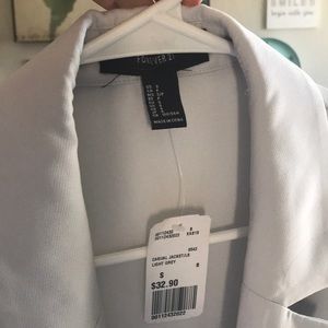 Light Grey Open Duster Coat